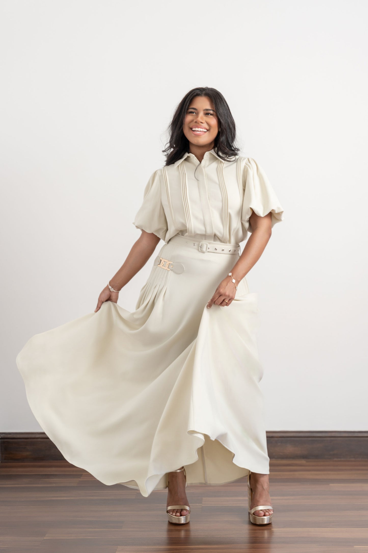StrapSkirtandPuffSleeveTopSet7