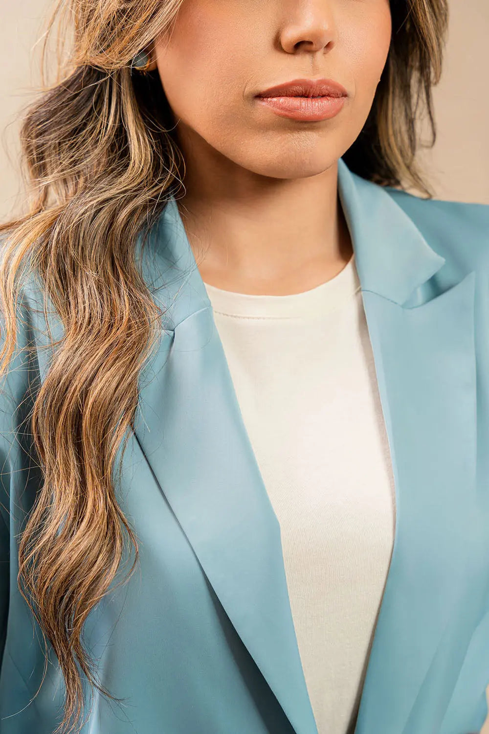 Powder Blue blazer and pants set Fine Modesty  Fine Modesty