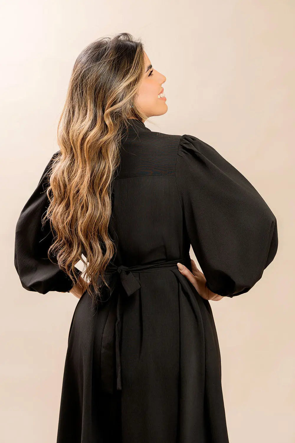 Black Buttoned Midi Dress Fine Modesty  Fine Modesty