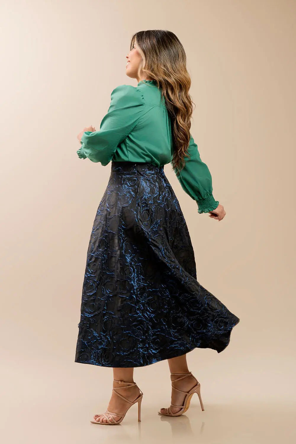 Midnight Blue Floral Skirt Fine Modesty  Fine Modesty