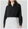 Black Classic Button-Up Blouse