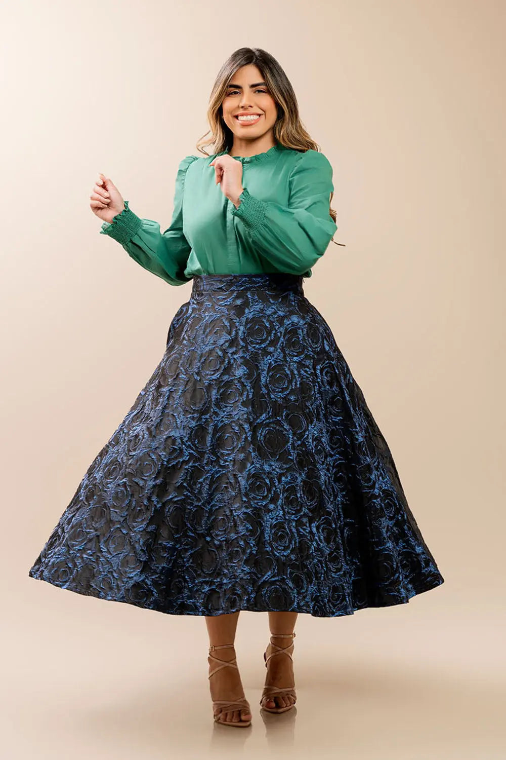 Gathered Green Blouse Fine Modesty  Fine Modesty