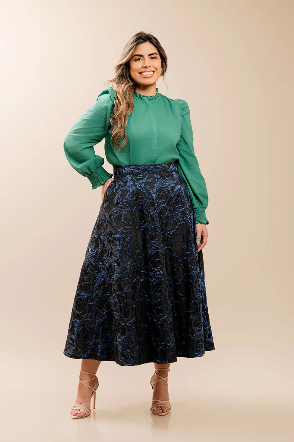 Gathered Green Blouse Fine Modesty  Fine Modesty
