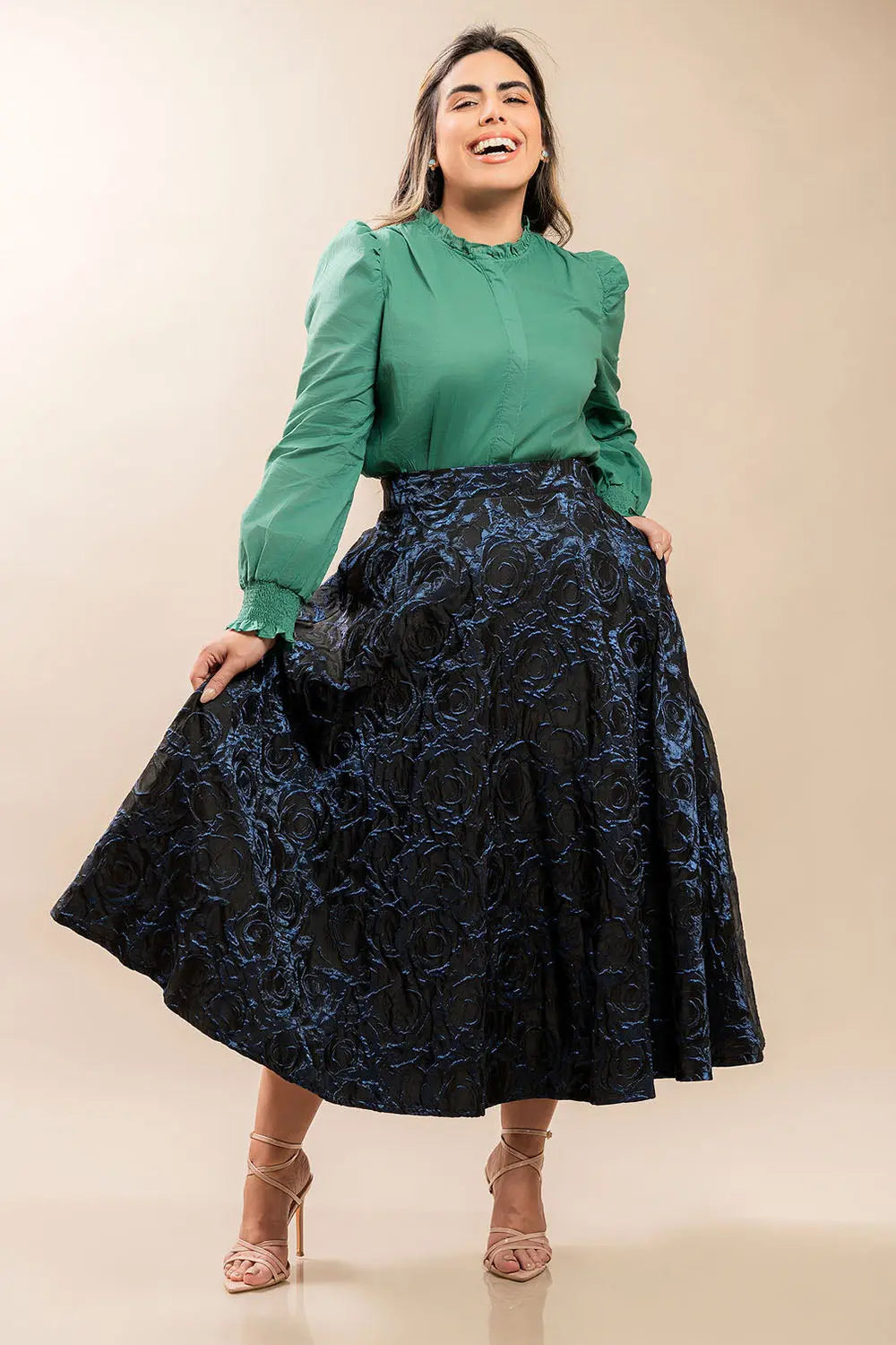 Gathered Green Blouse Fine Modesty  Fine Modesty