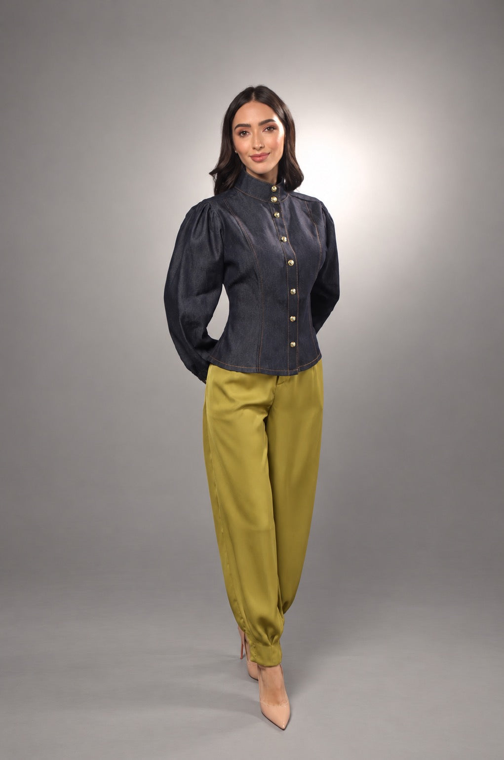 Blossom Denim Peplum Top 1