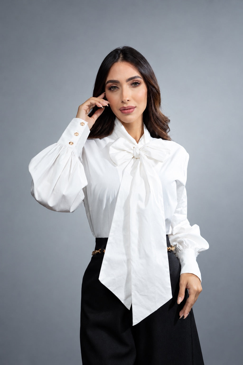 Covenant Front-Tie Blouse - Blanca 1