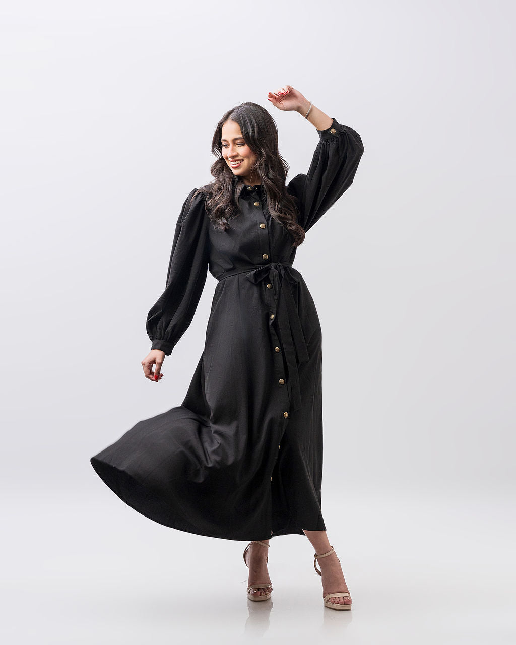 Midi Dress featuring Shirt Collar