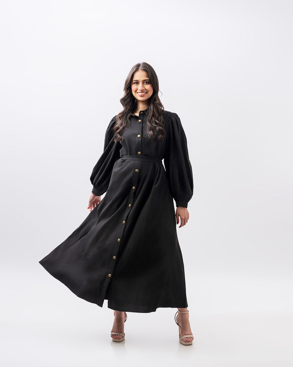 Midi Dress featuring Shirt Collar