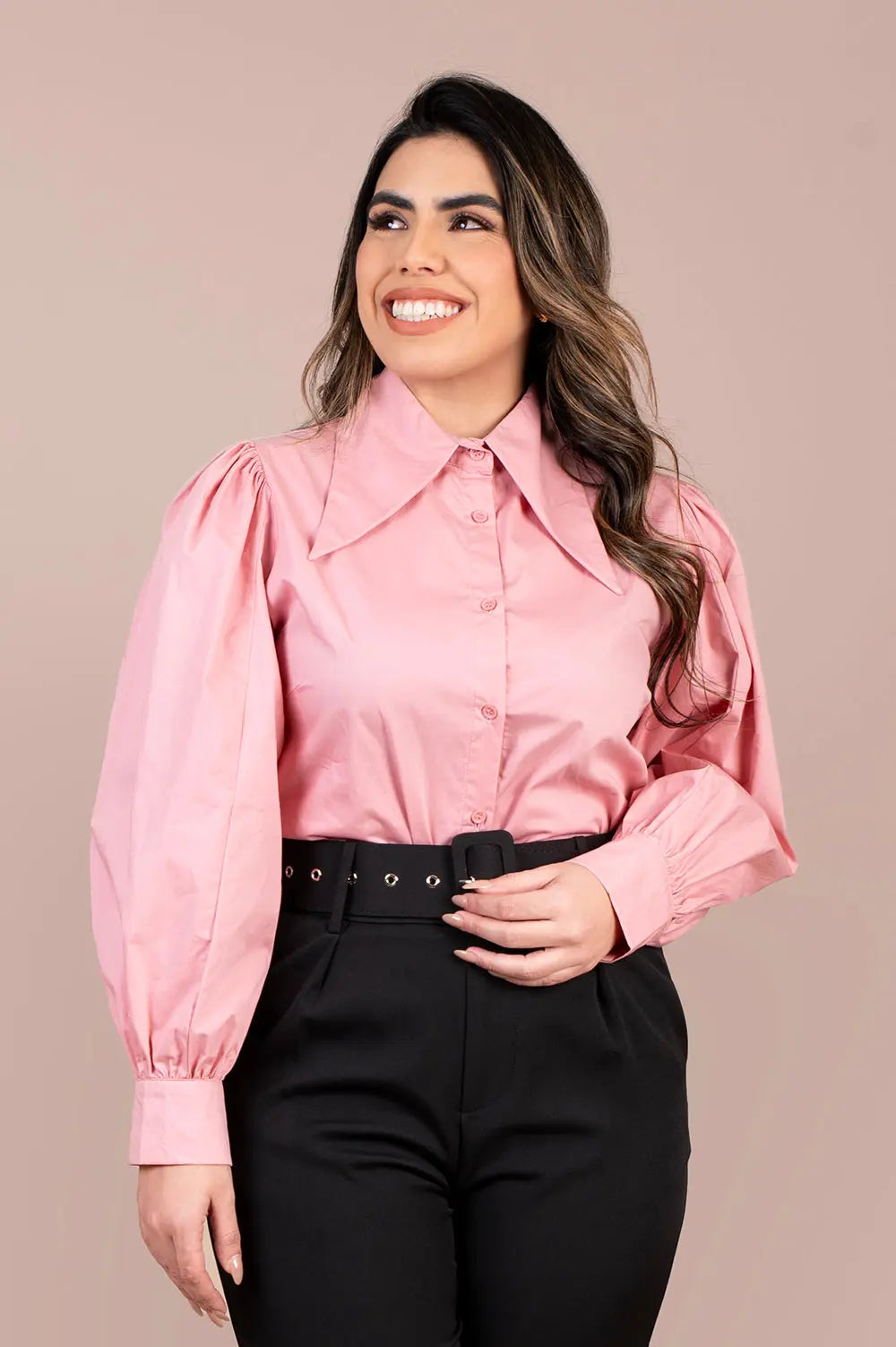 Pink Puff Sleeve Blouse Fine Modesty  Fine Modesty
