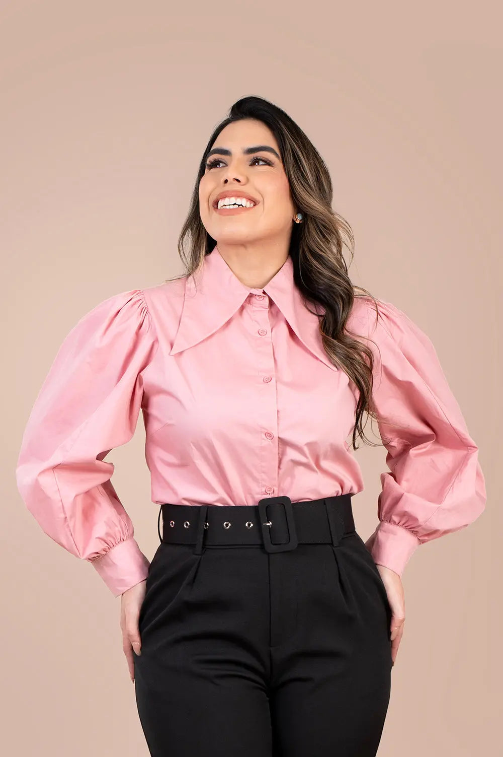 Pink Puff Sleeve Blouse Fine Modesty  Fine Modesty