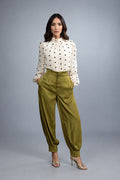Gentle Satin Tapered Pants - Olivo 1