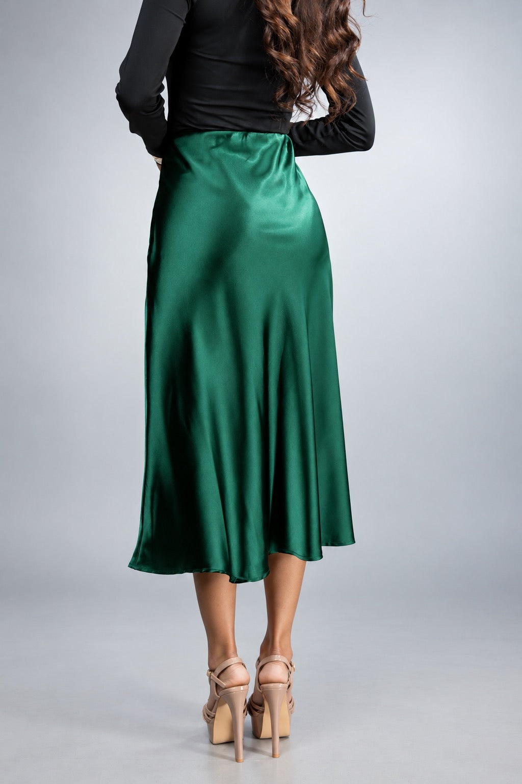 Hope Satin Midi Skirt - Verde 1