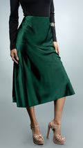 Hope Satin Midi Skirt - Verde 3