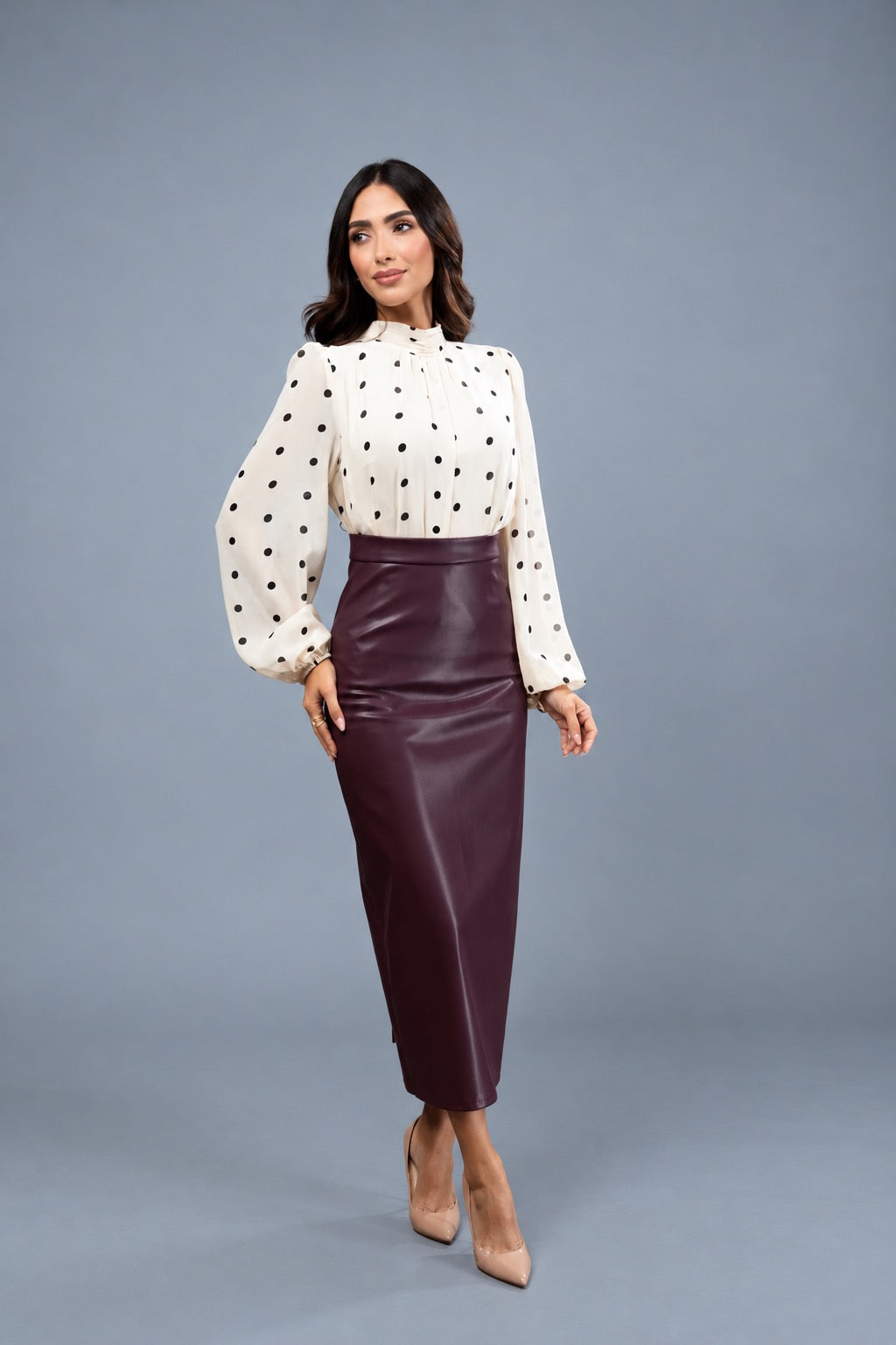 Joyful Polka Dot Puff Blouse 2