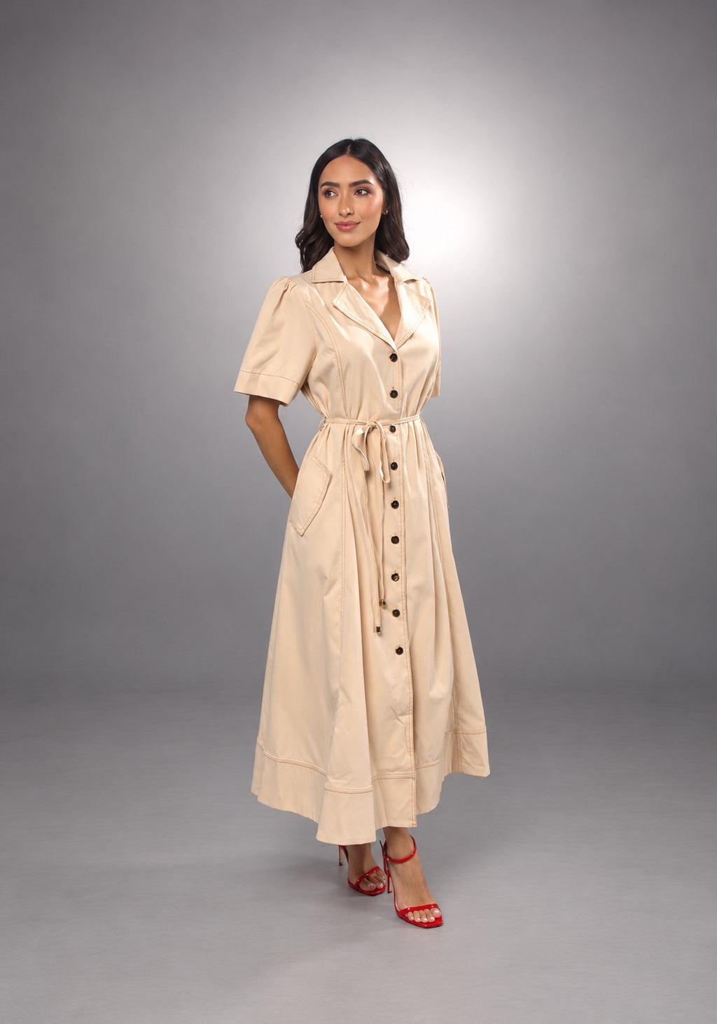 Mercy Tie-Waist Shirt Dress 4
