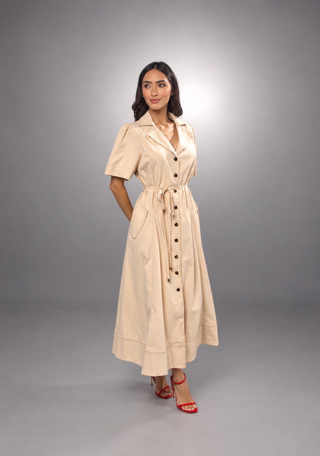 Mercy Tie-Waist Shirt Dress 4