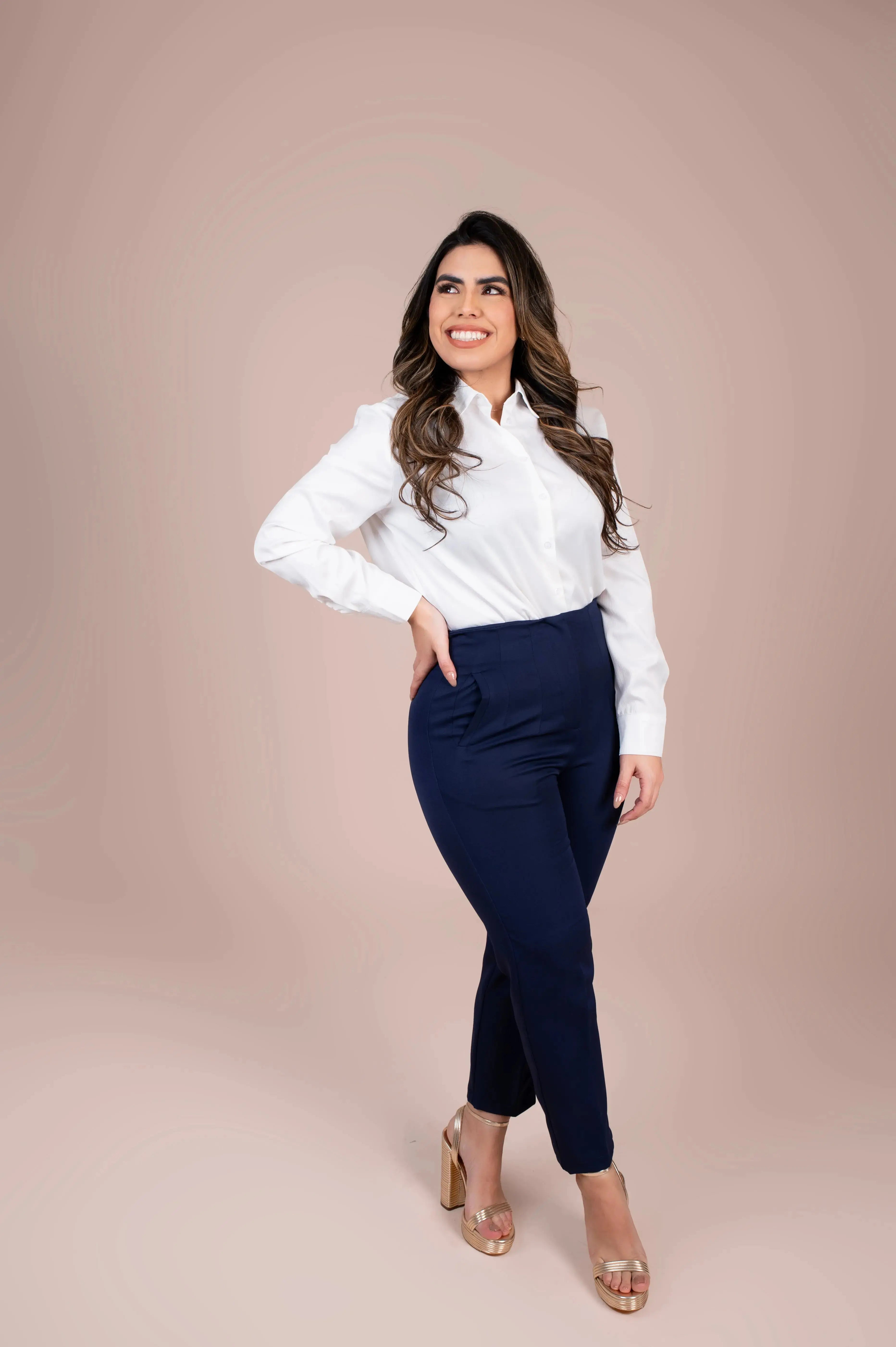 Navy Trousers with Darts 1