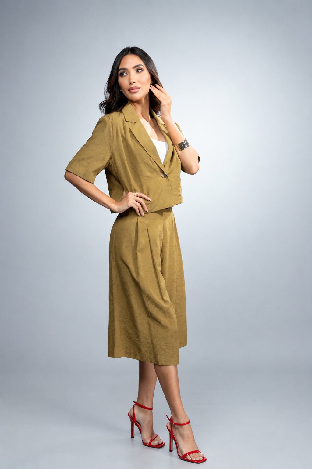 Peace Pleated Blazer Set 1