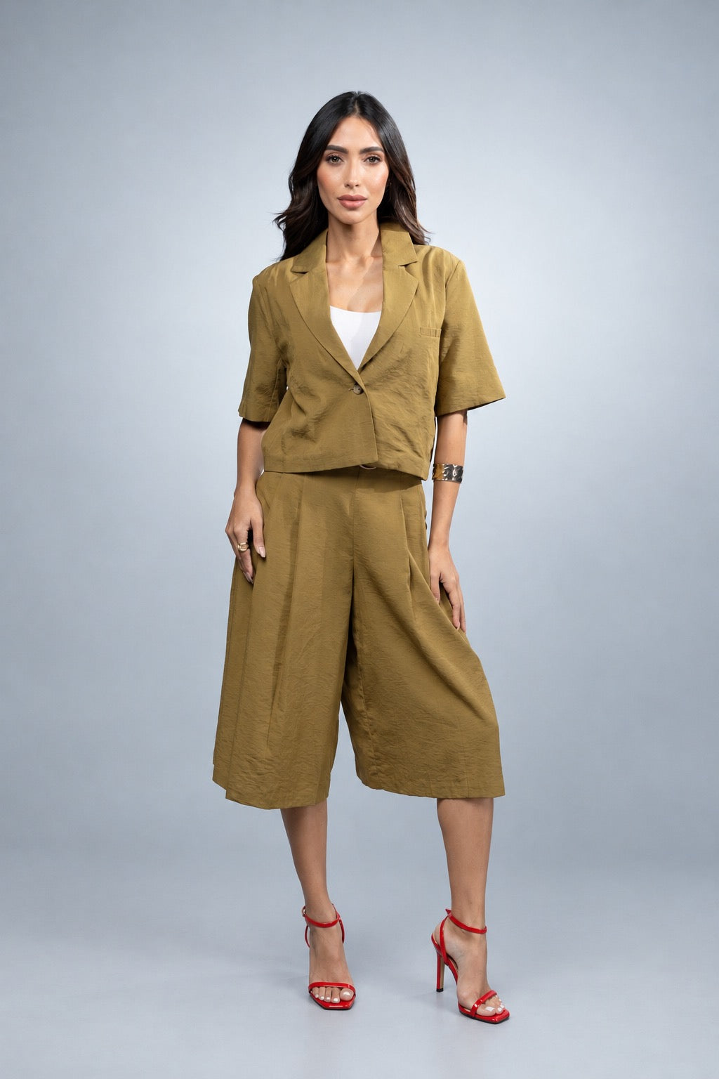 Peace Pleated Blazer Set 4
