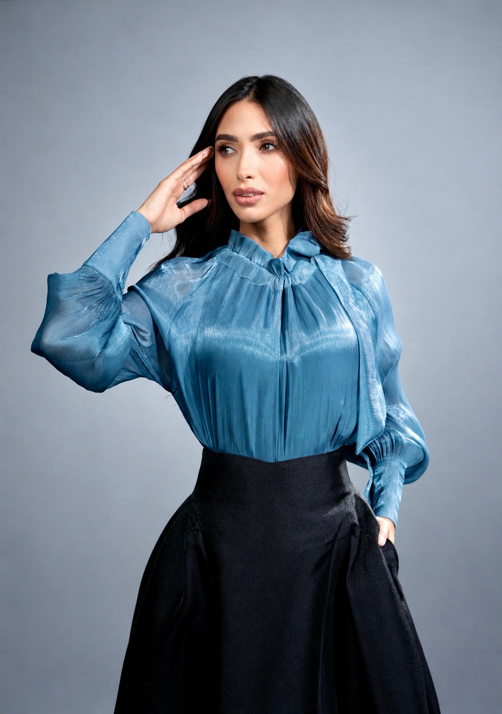 Radiant Ruffle Neck Bow Blouse 1