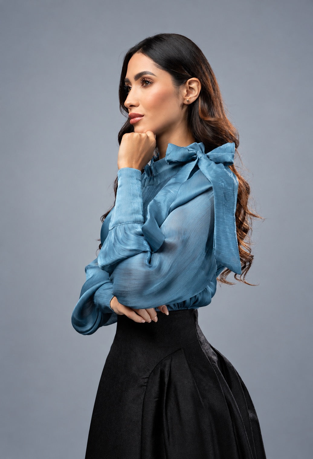 Radiant Ruffle Neck Bow Blouse 2