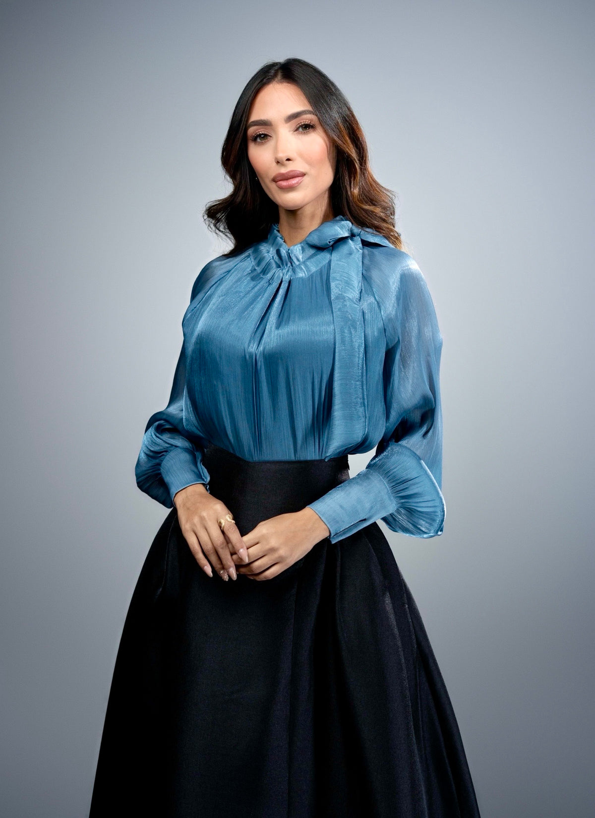 Radiant Ruffle Neck Bow Blouse 3