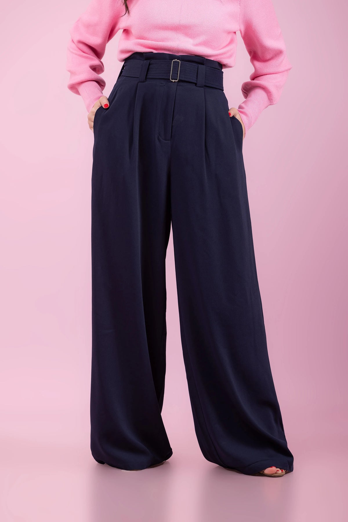 Leg belted pants Fine Modesty  Fine Modesty