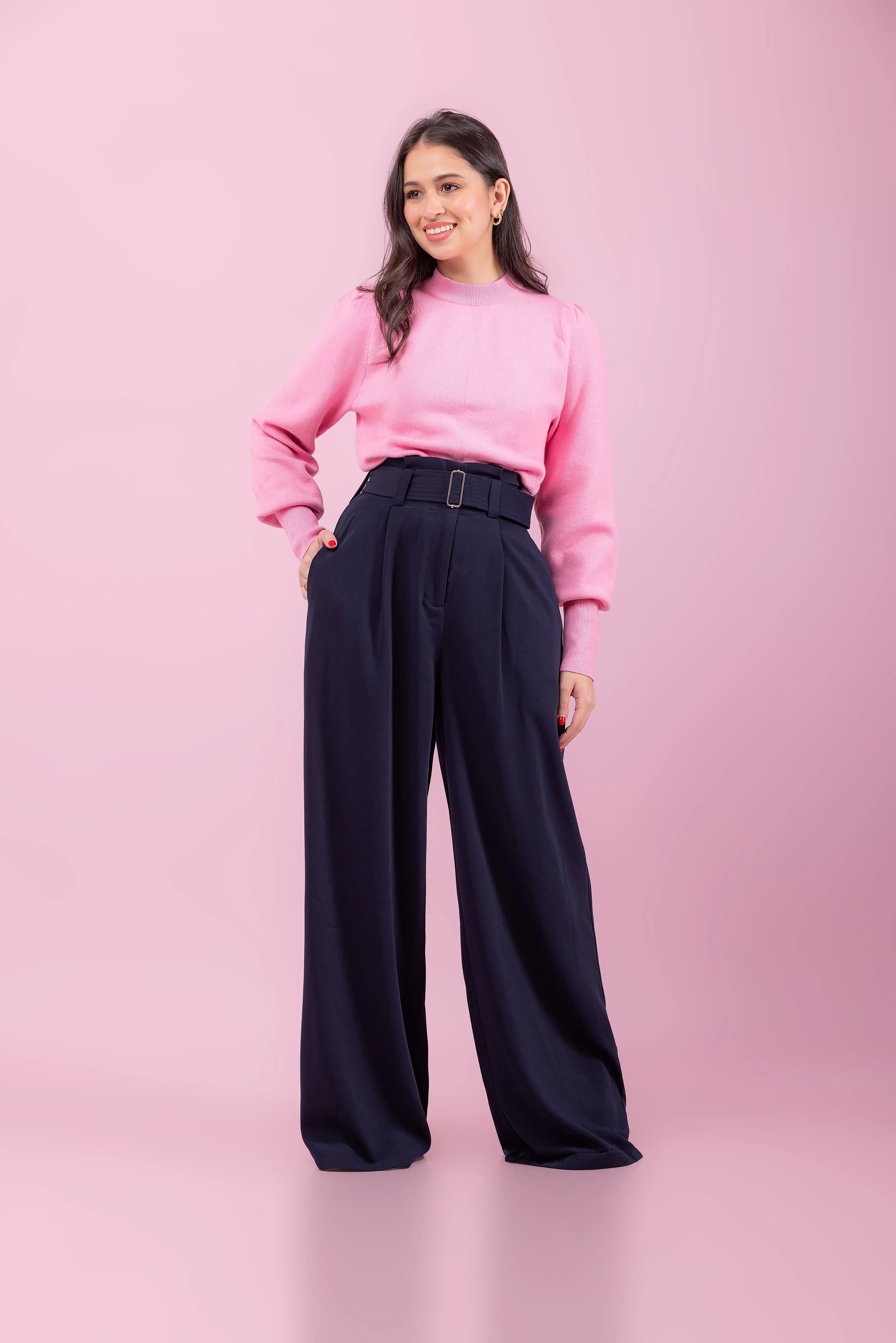 Leg belted pants Fine Modesty  Fine Modesty