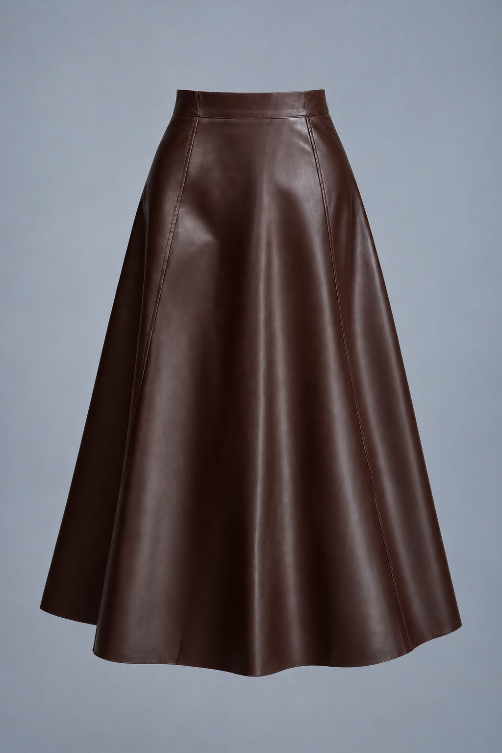 Strength Faux Leather Midi Skirt - Café 1
