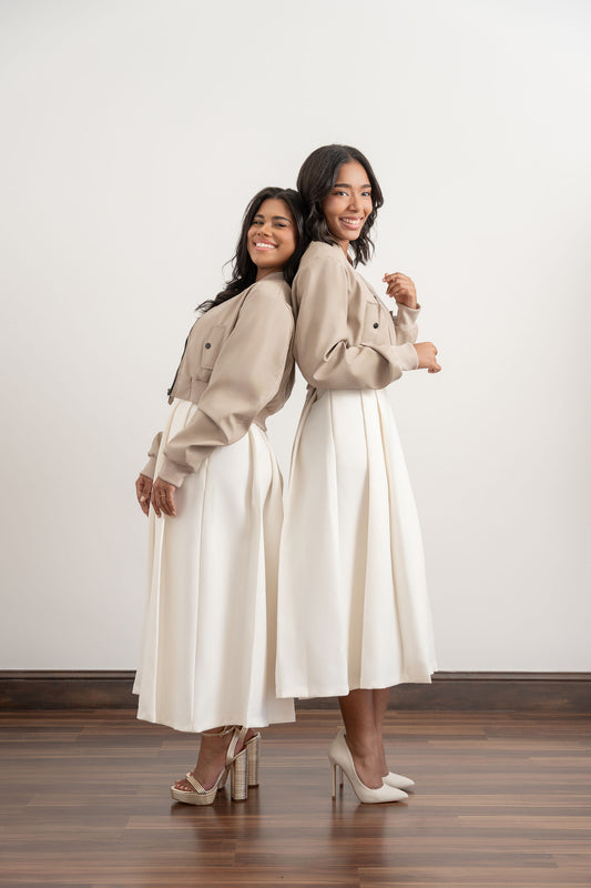 StructuredMidiSkirtWithPleatsGroup12