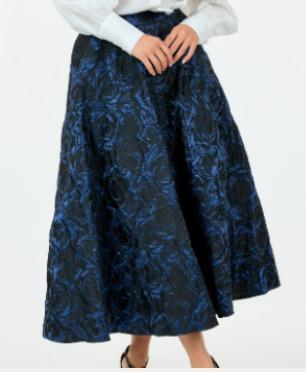 Floral Jacquard Midi Skirt