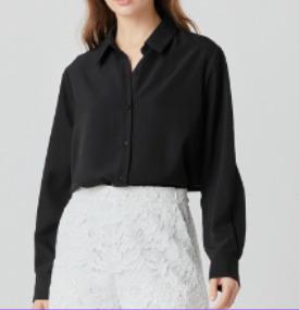 Classic Black Button-Up Blouse