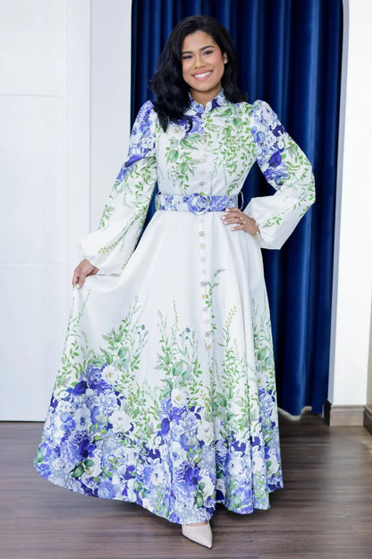 Floral Belted Maxi Dress