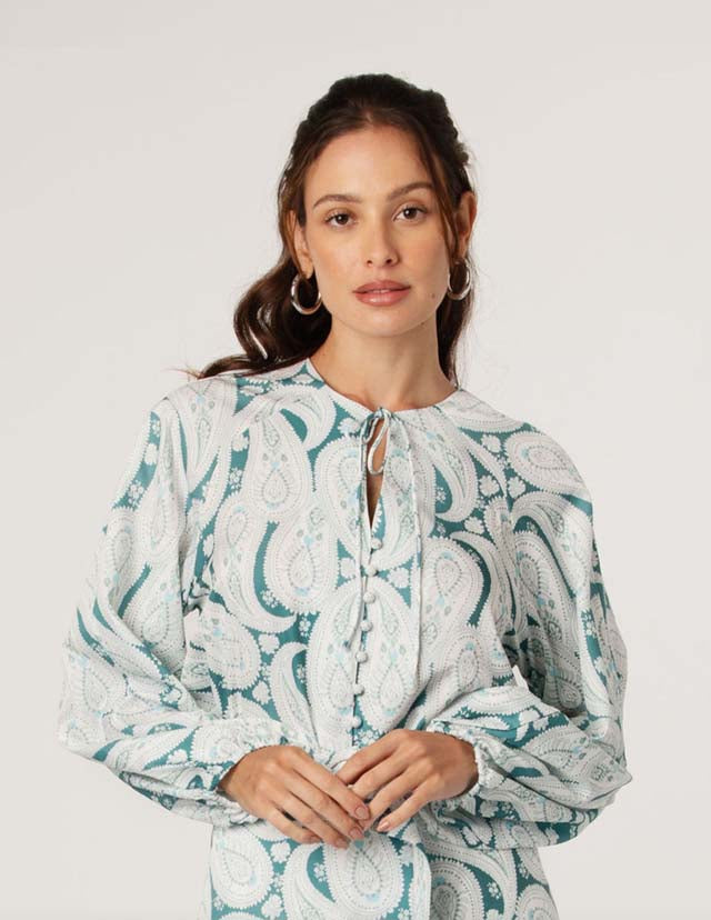 Paisley Blouse Light green