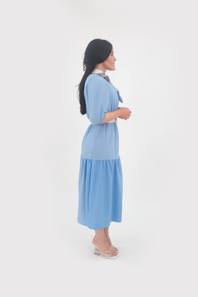 Tiered Dress M Blue