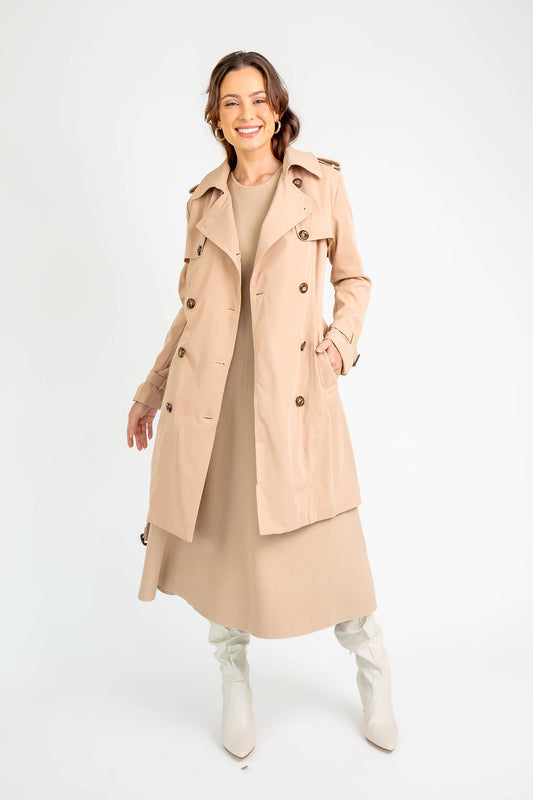 Mid Length Trench Coat S Taupe