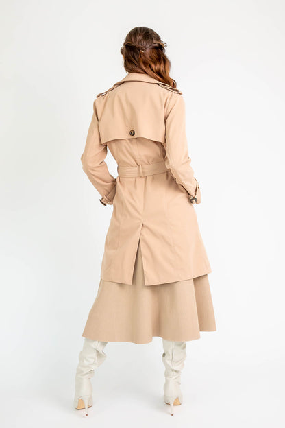 Mid Length Trench Coat L Taupe
