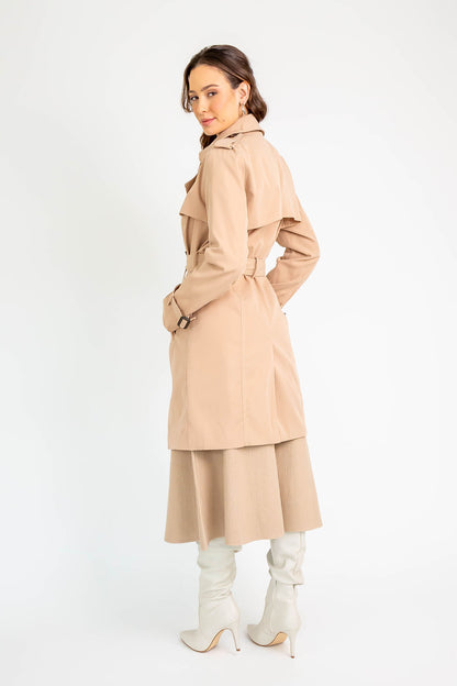 Mid Length Trench Coat L Taupe