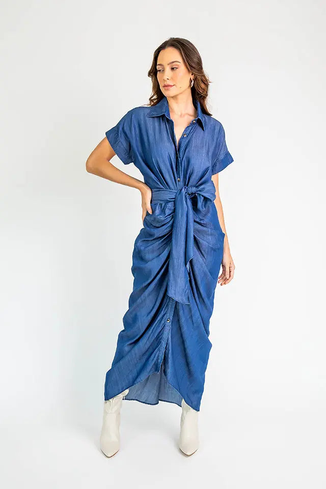 Tencel Denim Dress Dark Blue