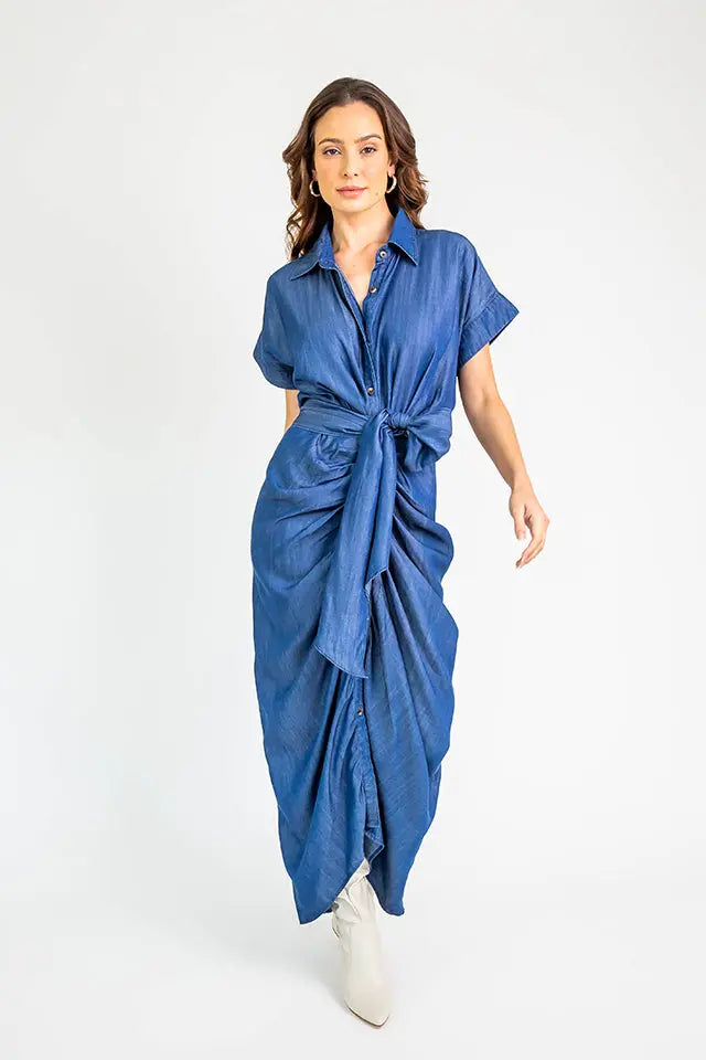 Tencel Denim Dress Dark Blue