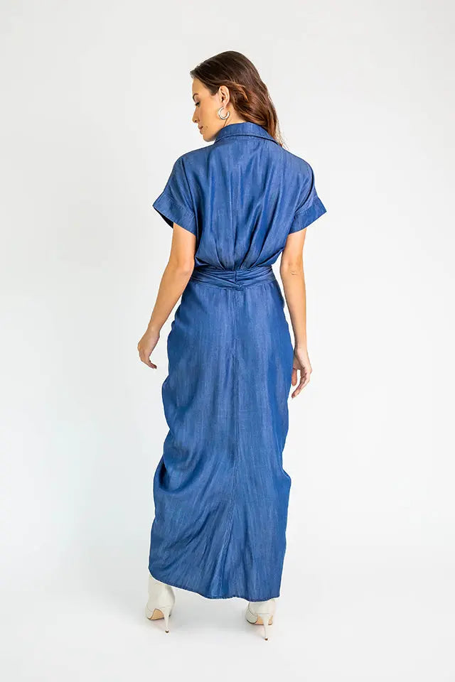 Tencel Denim Dress Dark Blue