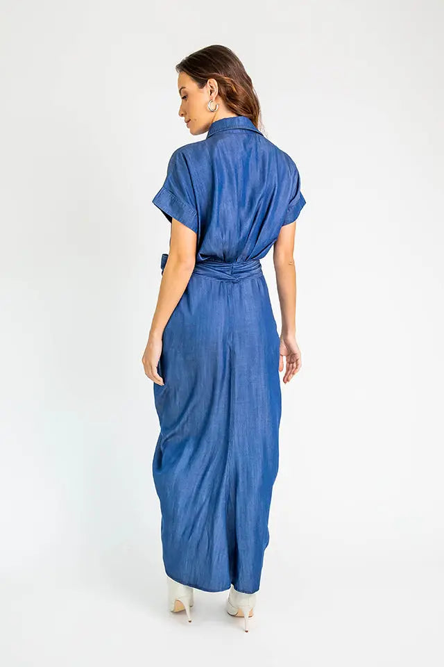 Tencel Denim Dress Dark Blue