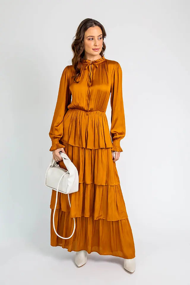 Tiered Maxi Dress L Ocean Green