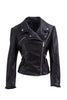 Faux Leather Ruffle Jacket